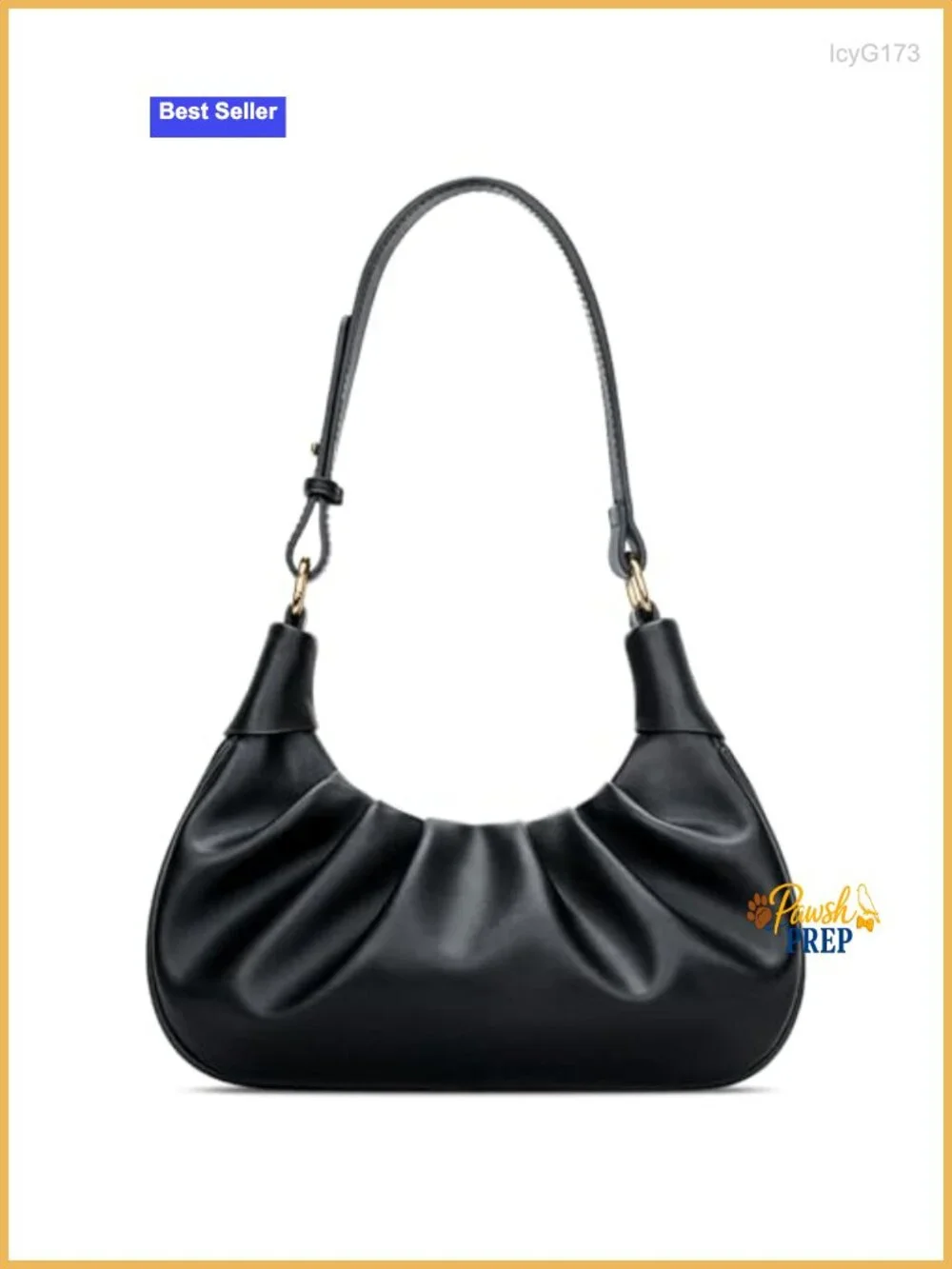 Faux Leather Crescent Hobo Shoulder Bag with Magnetic Snap